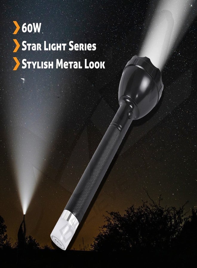 MZ 60W (Rechargeable LED Torch) New 2in1 900M Range Beam Waterproof Led Flashlight Torch (Black, 27 cm, Rechargeable) - Image 5